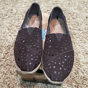 TOMS Moroccan Suede Cutout Slip On Shoes